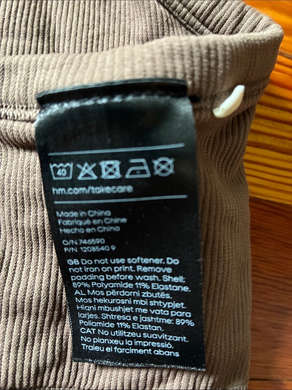 H&M Ribbed Racerback Bralette - Taupe Gray - Picture 4 of 4